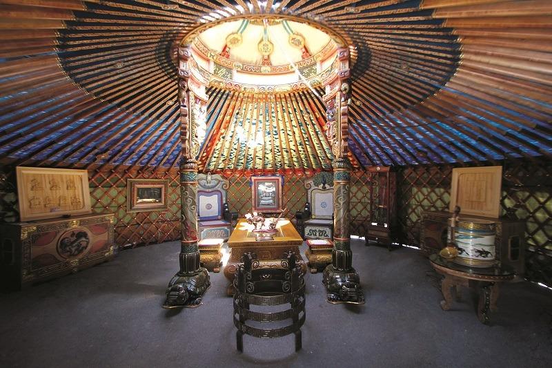 Inside a mongolian clearance yurt