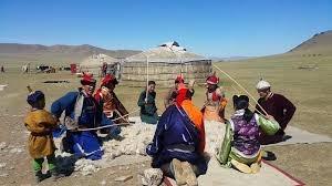 Putting up a yurt