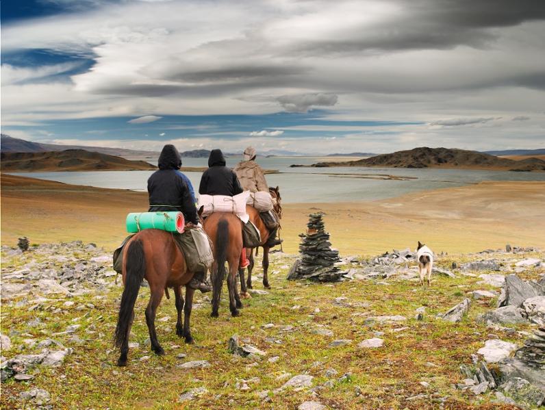 Reiten für Anfänger in der Mongolei