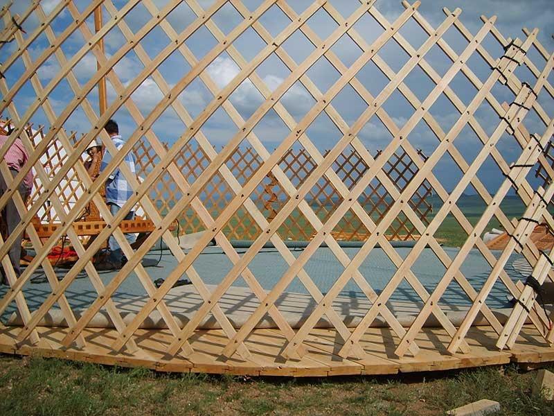 Putting up a yurt